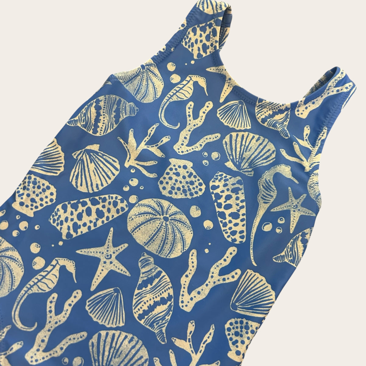 1.5-2 years Next blue and White Sea shell print swim costume