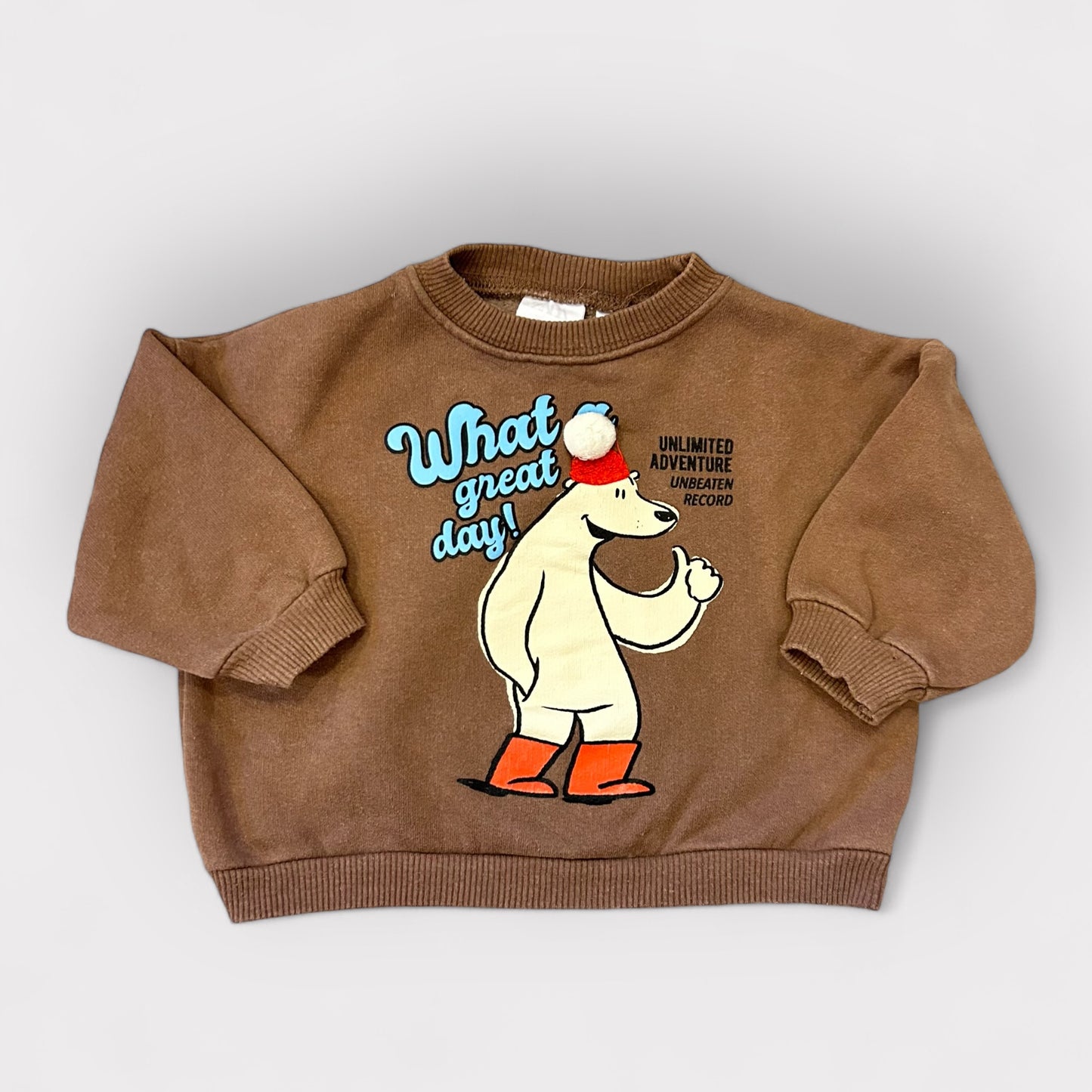 9-12 Months Zara Brown Polar Bear Christmas Sweatshirt