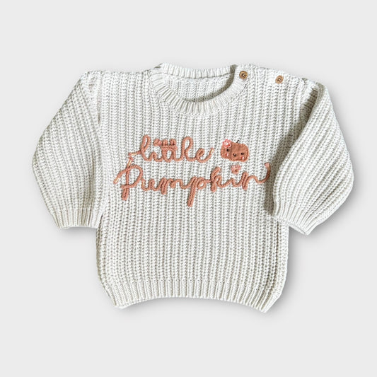9-12 Months George Cream Pumpkin Autumn Knitted Jumper