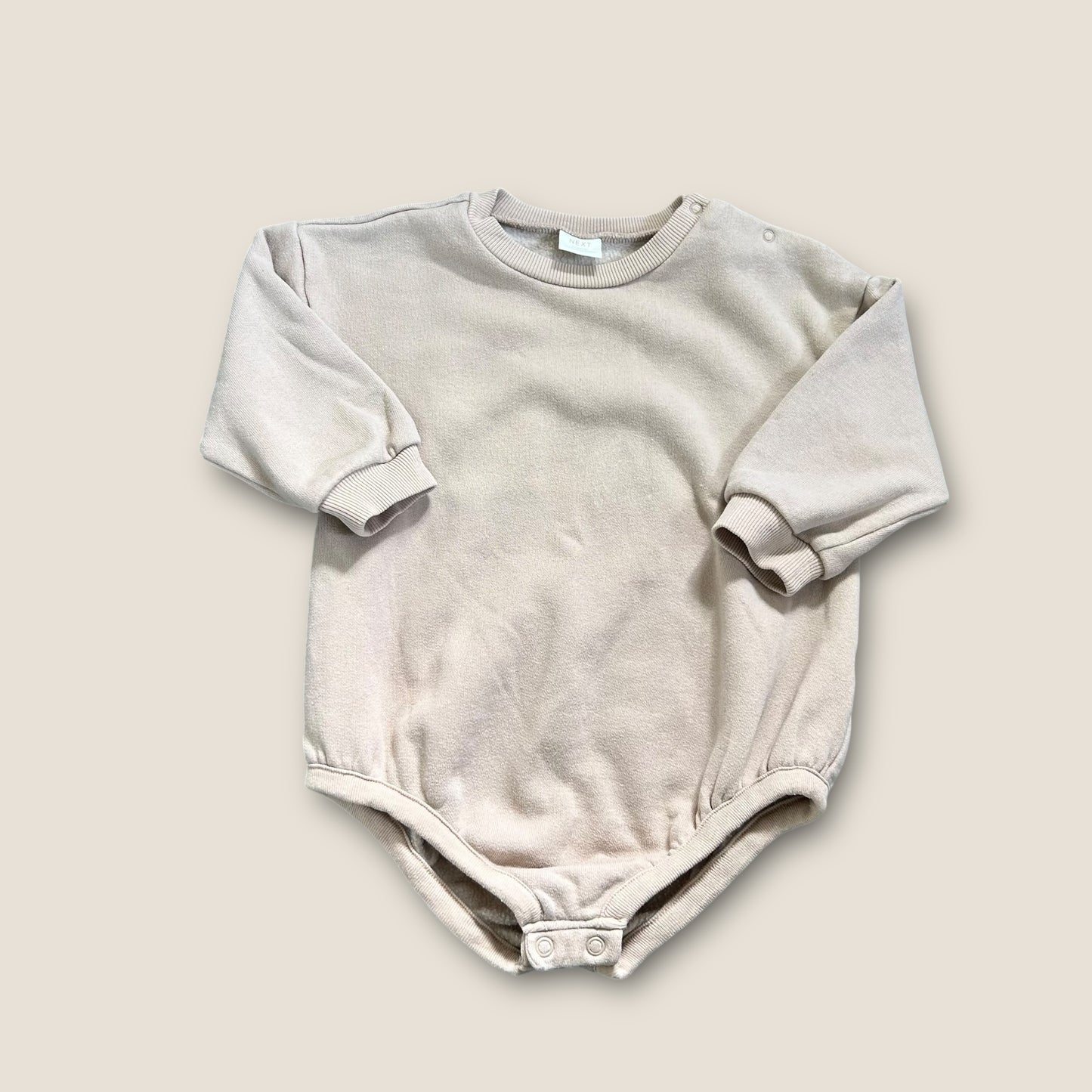 12-18 Months Next Beige Sweatshirt Style Romper All in One