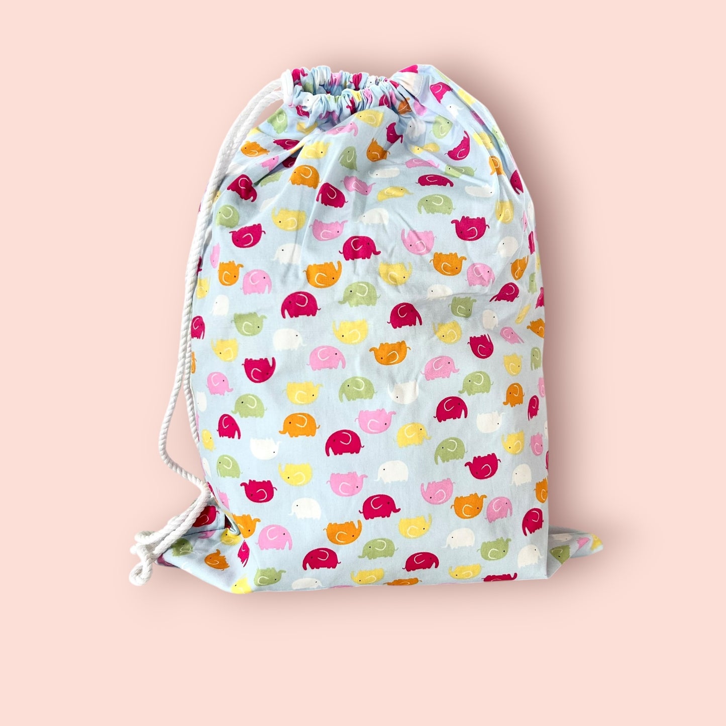 Mini Elephants Drawstring Childrens Bag Handmade