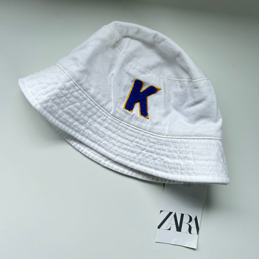 1-5 Years Zara White K Initial Bucket Hat New with Tags