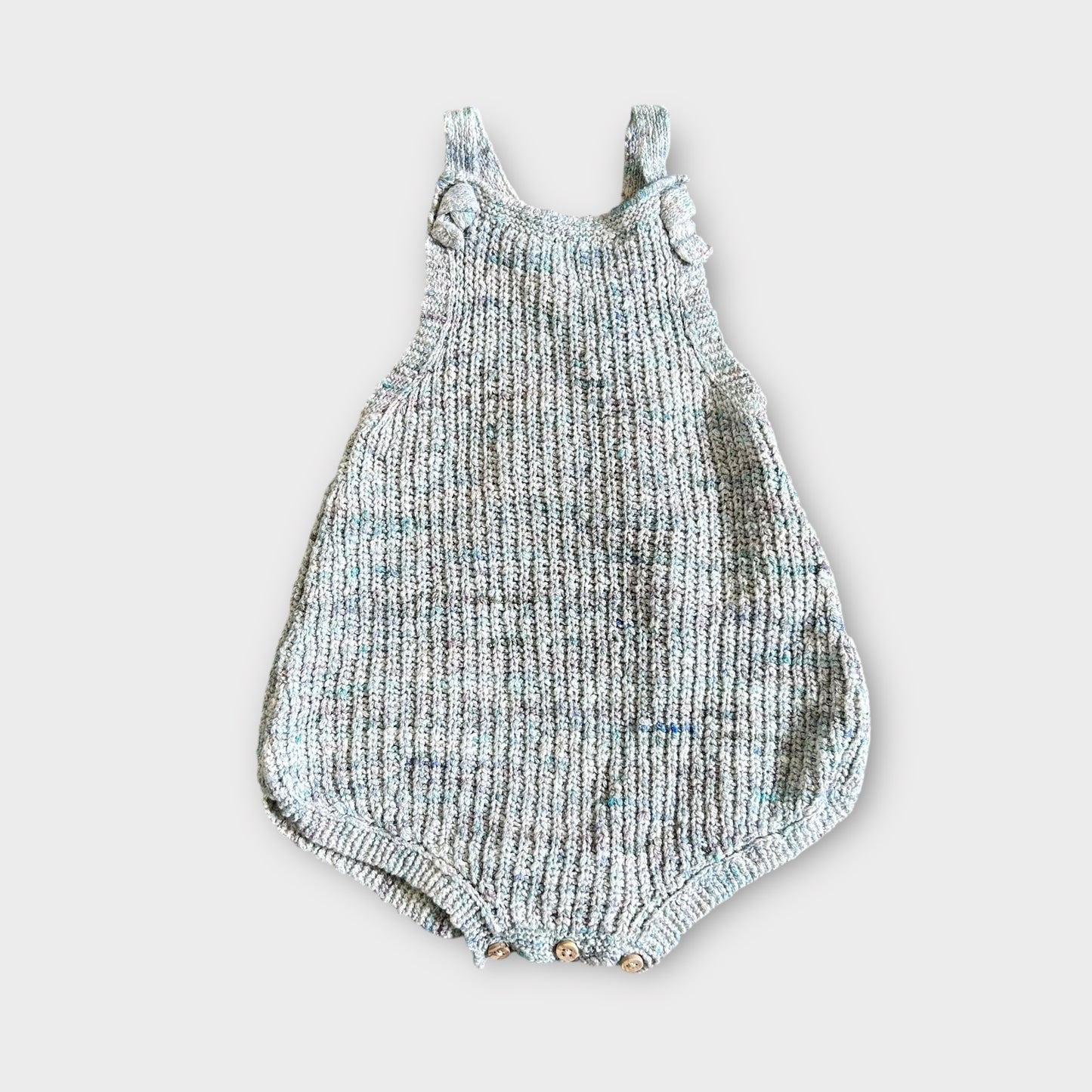 6-9 Months Zara Blue Marl Knitted Romper Suit