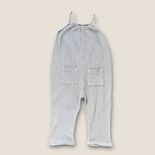 2-3 Years Zara Grey Waffle Knit Dungarees Jumpsuit All in One