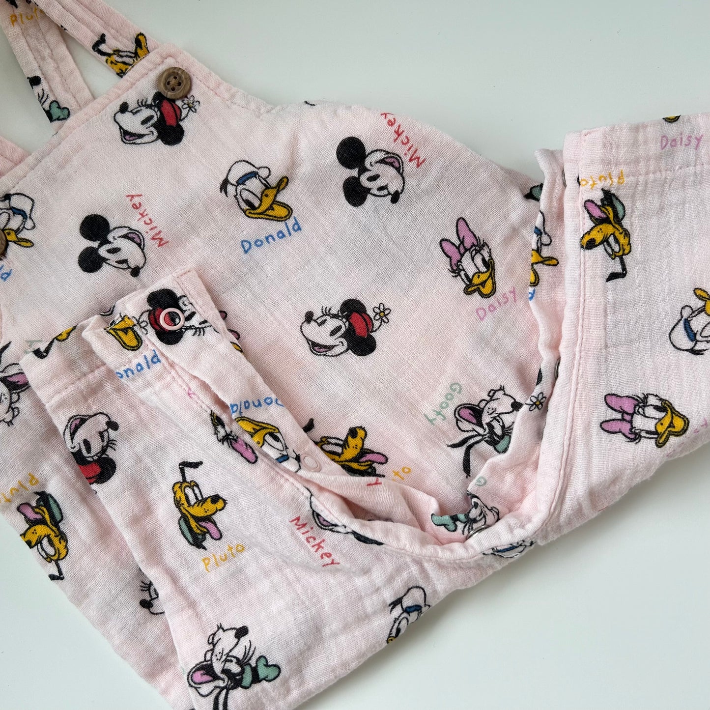 3-6 Months Primark X Disney Mickey Mouse Pink Muslin Romper suit