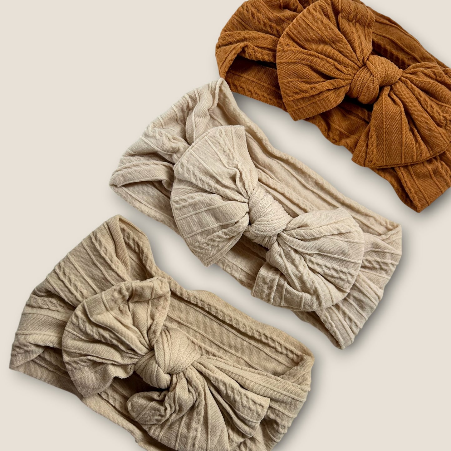 Mae Rust Orange 3 Piece Baby Headband Set