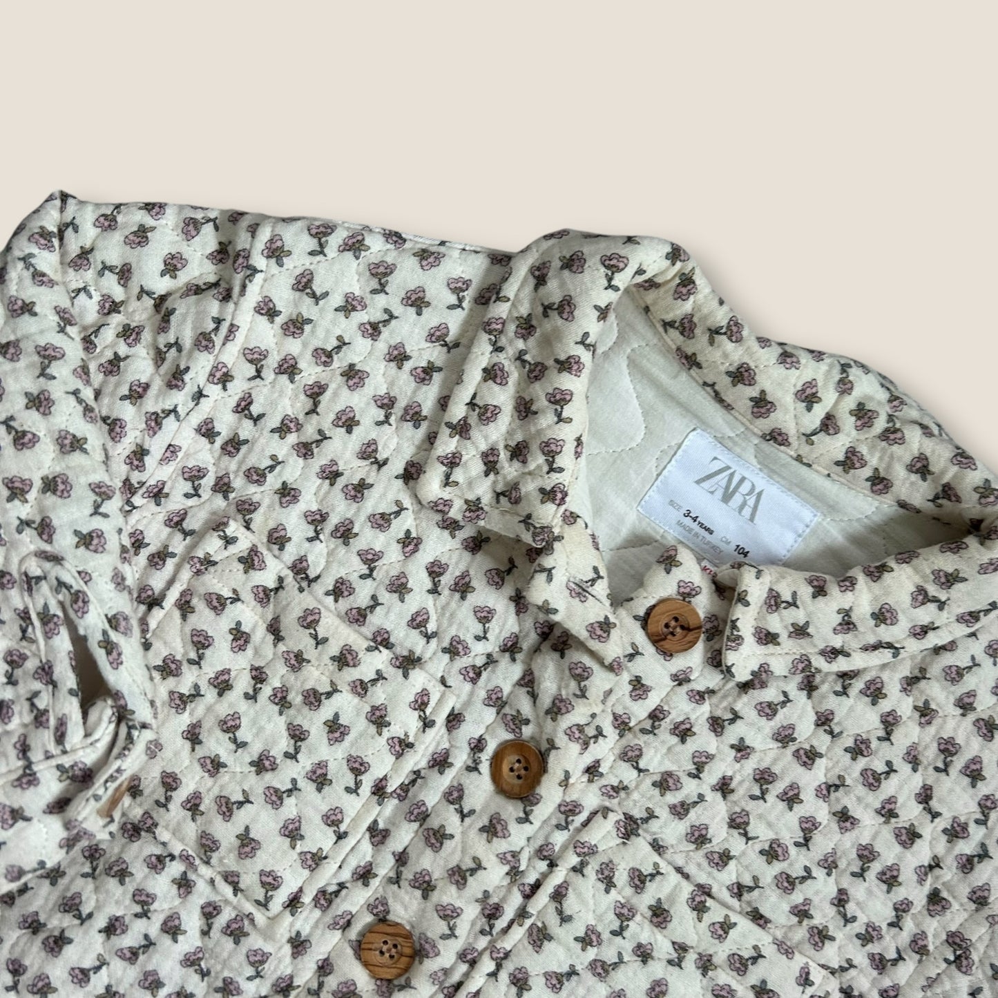 3-4 Years Zara Cream Floral Overshirt Shacket