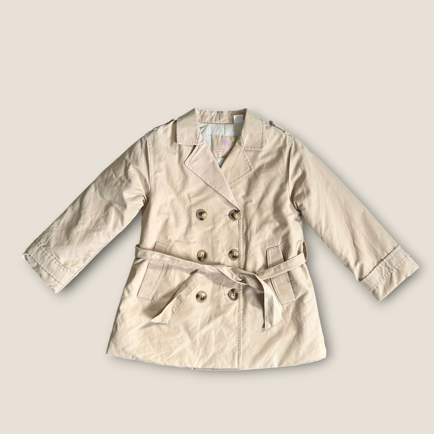 4-5 Years Zara Beige Trench Coat Mac Jacket