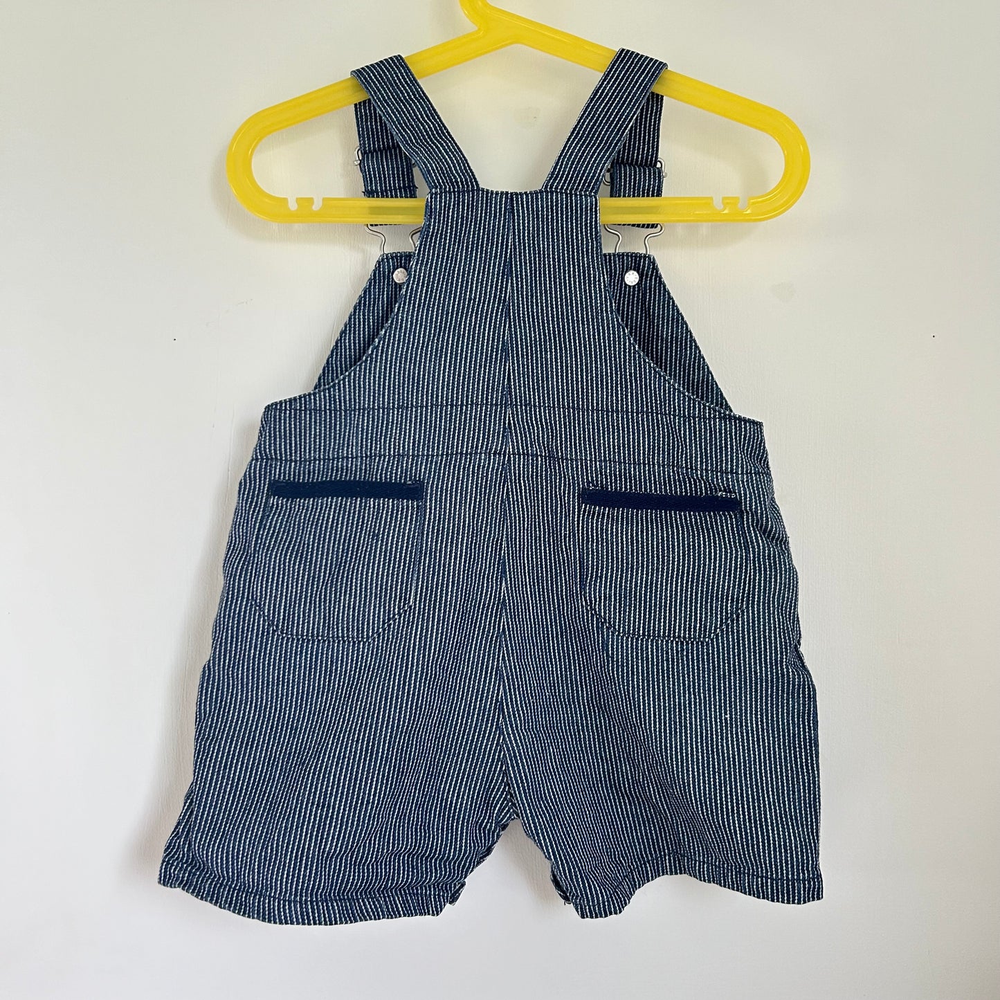 9-12 Months Adams Vintage pinstripe Cotton Dungaree Shorts