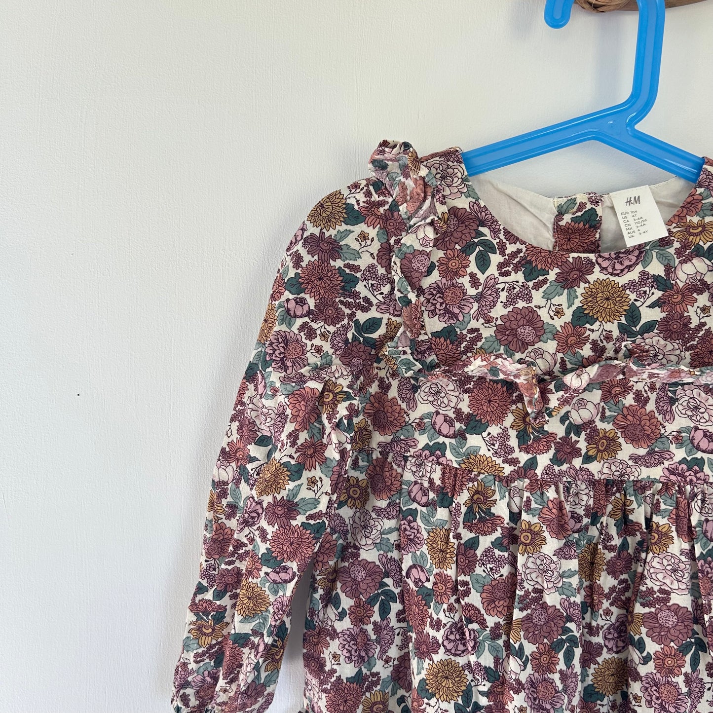 3-4 Years H&M Dark Floral Cotton Dress