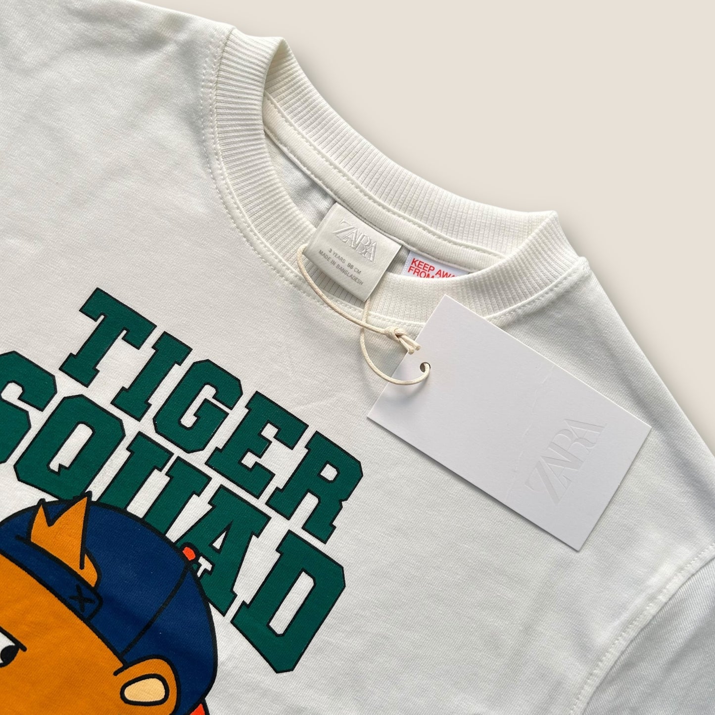 2-3 Years Zara Tiger Graphic T-Shirt New
