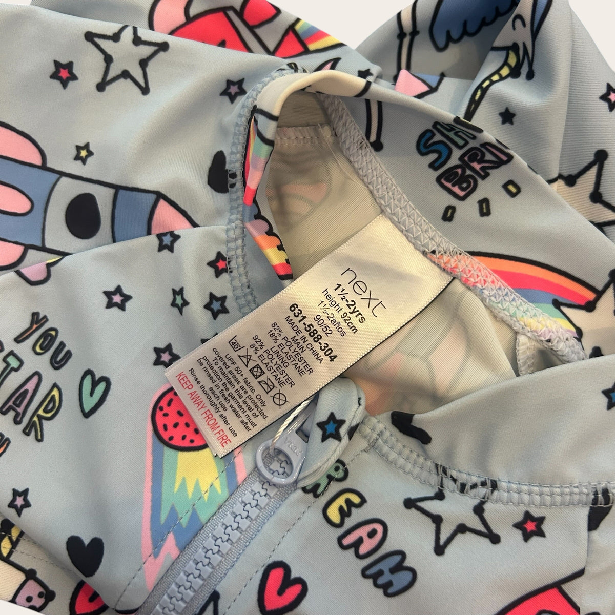 1.5-2 Years Next Blue Space Rocket Unicorn Swimsuit