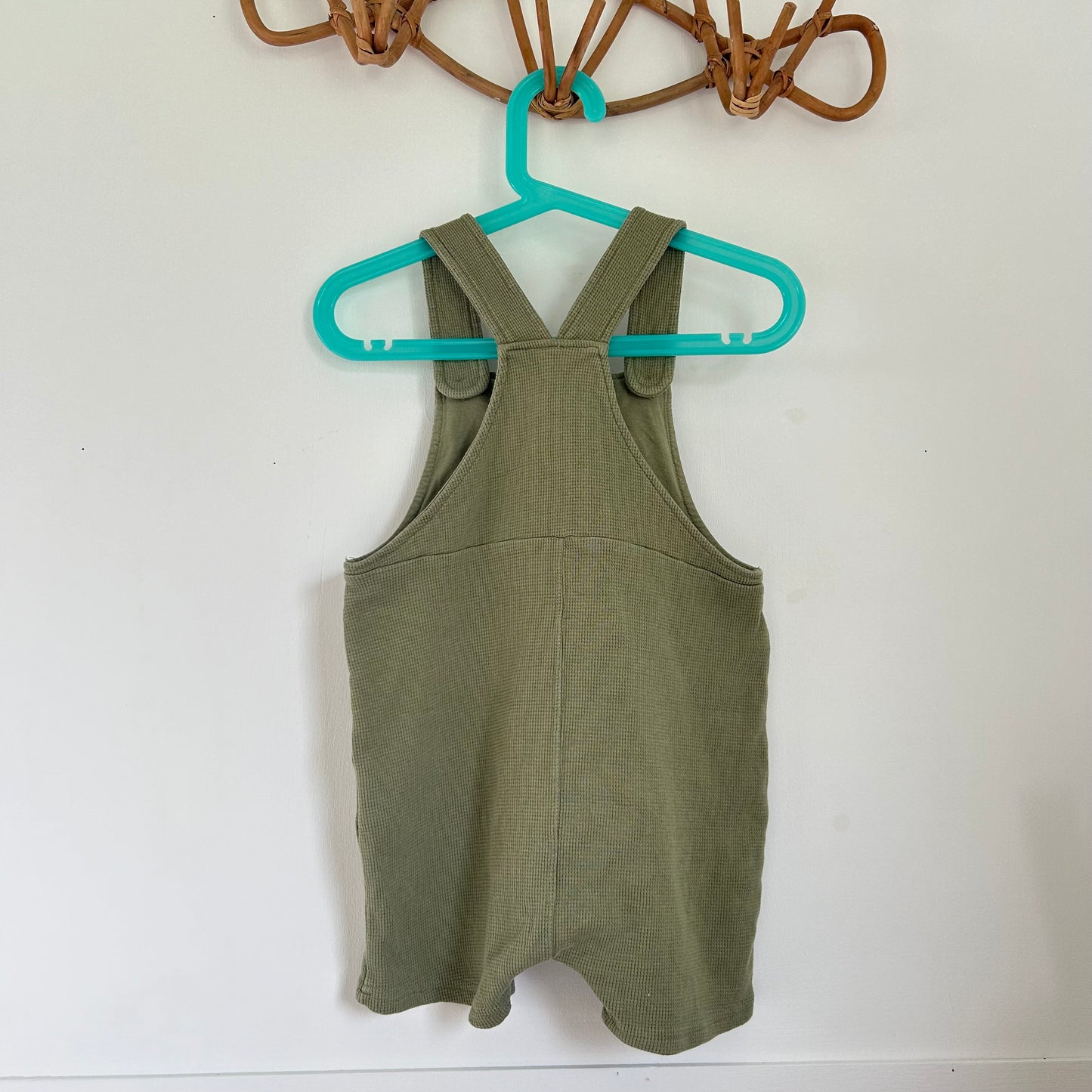 1.5-2 Years H&M Khaki Waffle Knit Romper Suit Dungaree Shorts