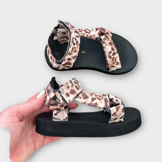 UK Infant Size 9 Next Leopard Print Velcro Strap Sandals