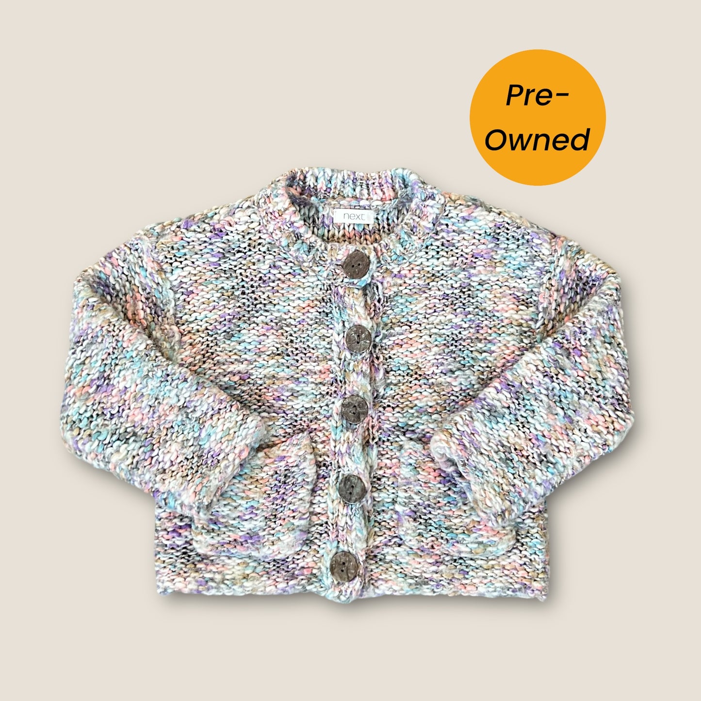 12-18 Months Next Pastel Coloured Chunky Knitted Cardigan