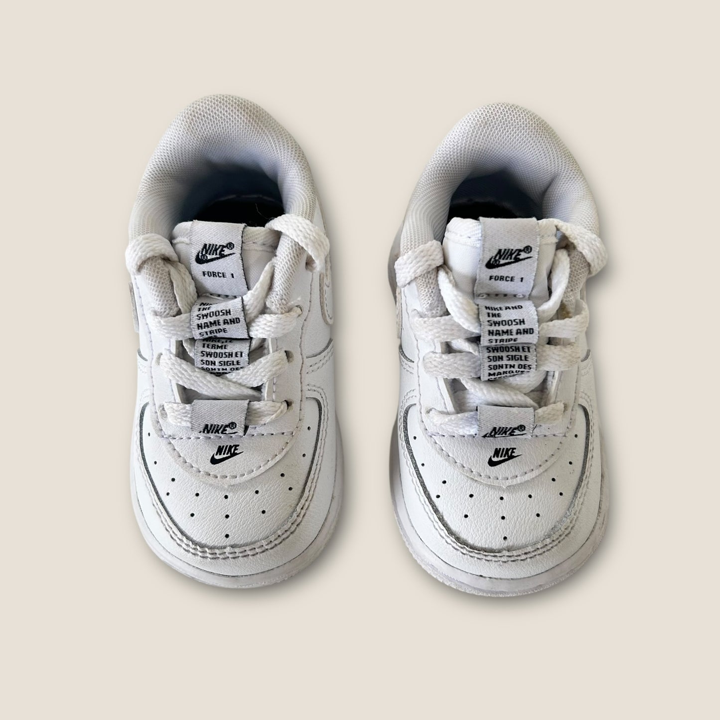 UK Infant Size 3.5 Nike Air Force White and Black Chunky Trainers