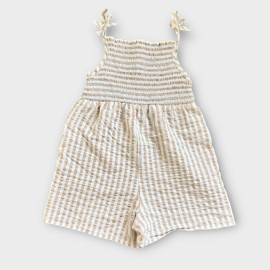 2-3 Years George Beige and White Striped Summer Romper