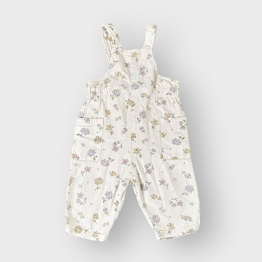 9-12 Months Zara Cream Pastel Floral Dungarees