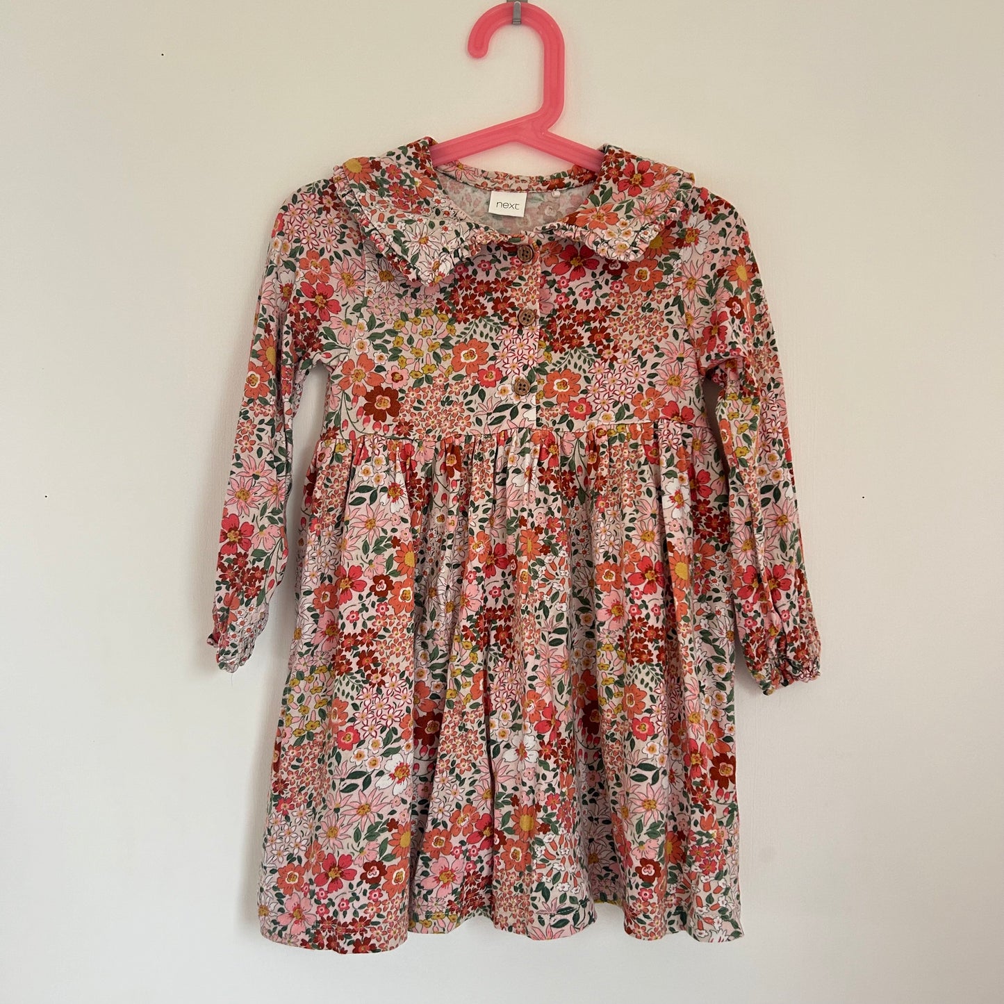 2-3 Years Next Pink and Red Floral Print Dress