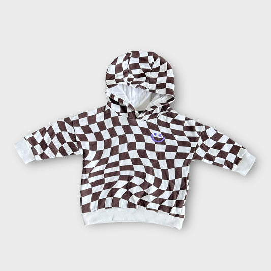 9-12 Months Next Brown Checkerboard Print Hoodie Sweatshirt