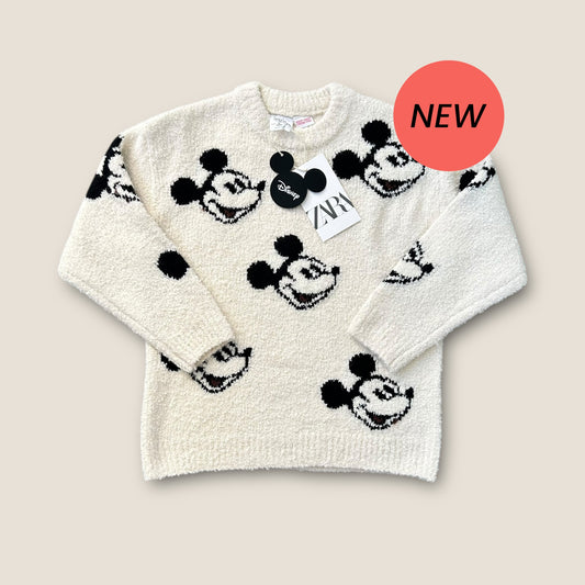 5-6 Years Zara X Mickey Mouse Chunky Knitted Jumper New
