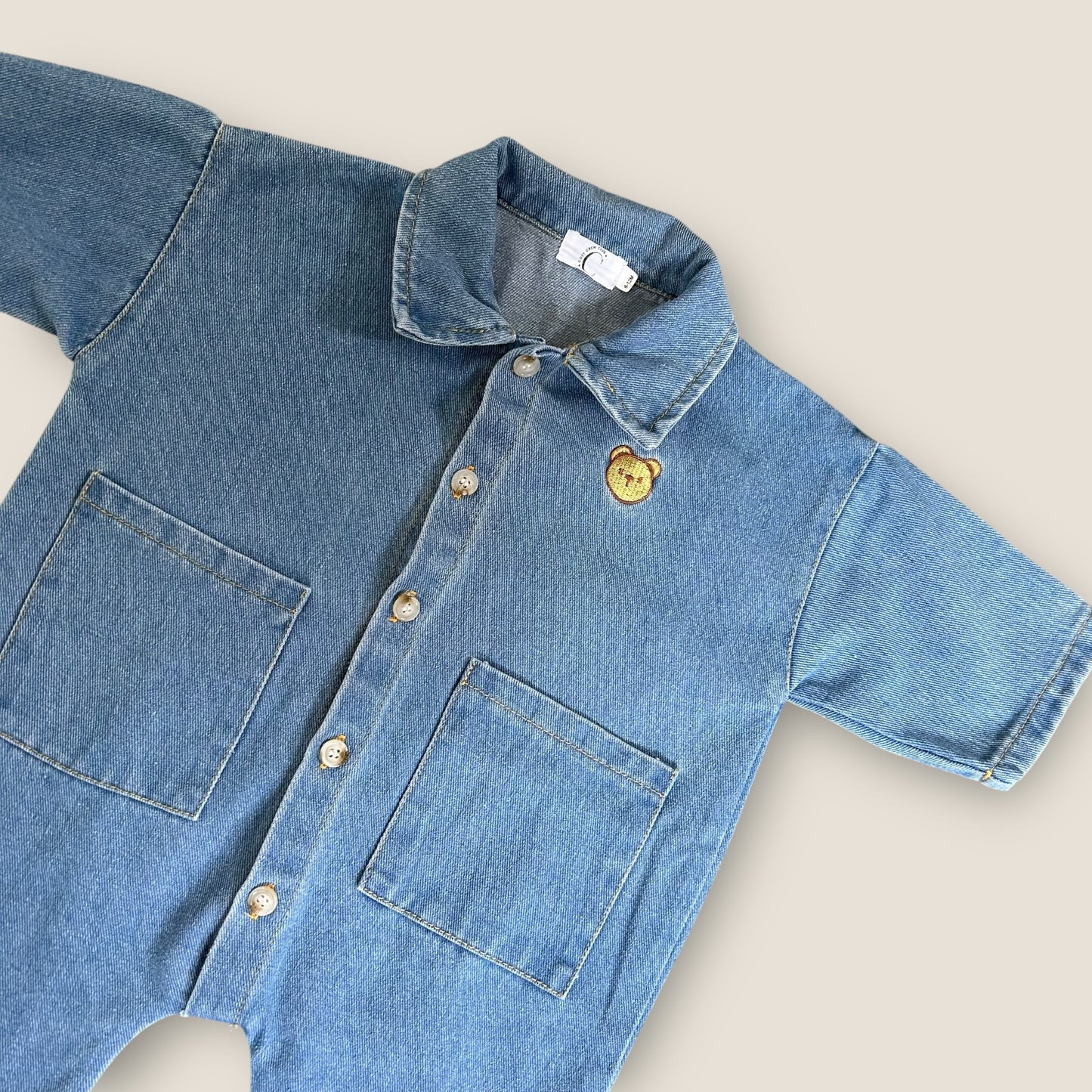 6-12 Months Cozy Crew Club Denim Romper Boiler Suit