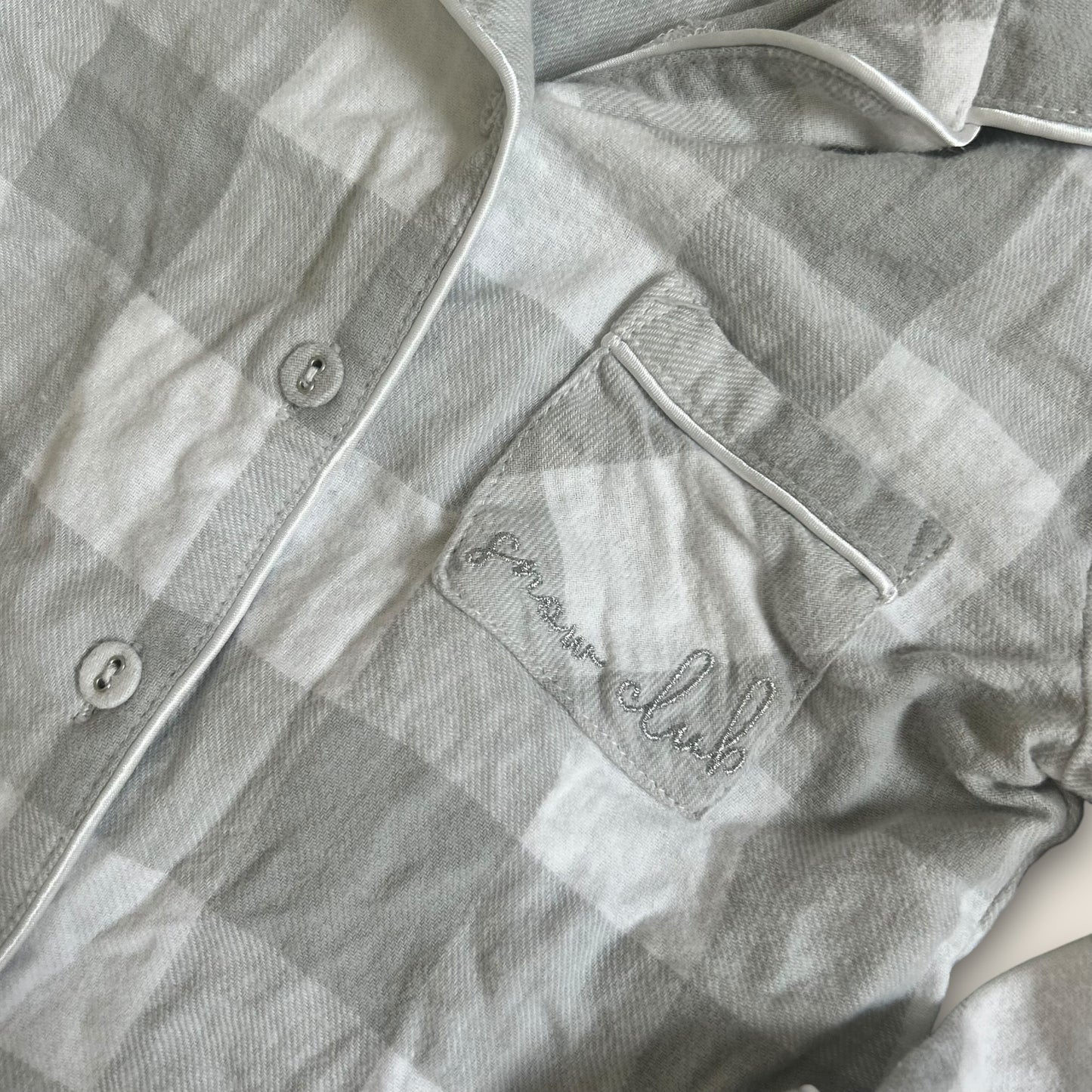 12-18 Months Very Green and White Checkered Snow Club Christmas Pyjamas