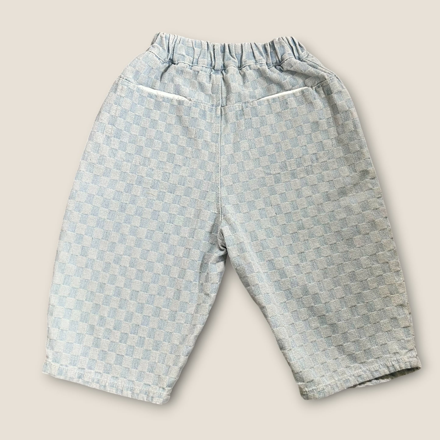 2-3 Years Ad-Baby Checkerboard Barrel Leg Wide Fit Trousers