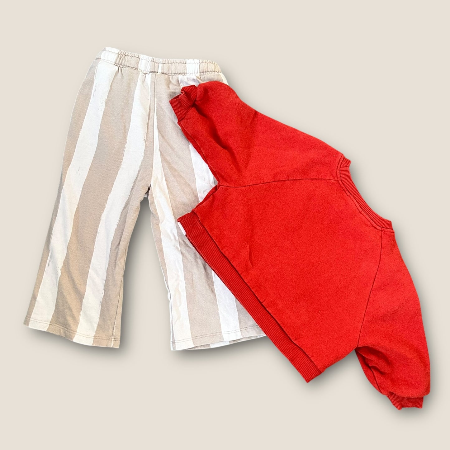 12-18 Months Next Red Heart Cherry Graphic Sweatshirt and Wide Leg Trousers Outfit Set