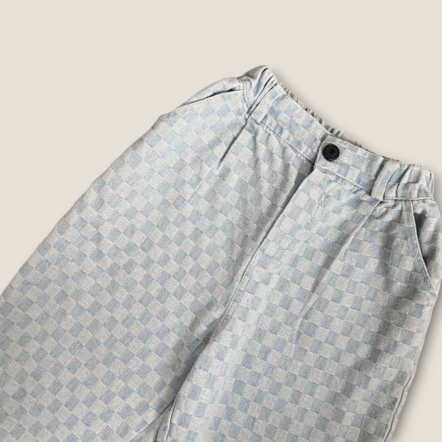 2-3 Years Ad-Baby Checkerboard Barrel Leg Wide Fit Trousers