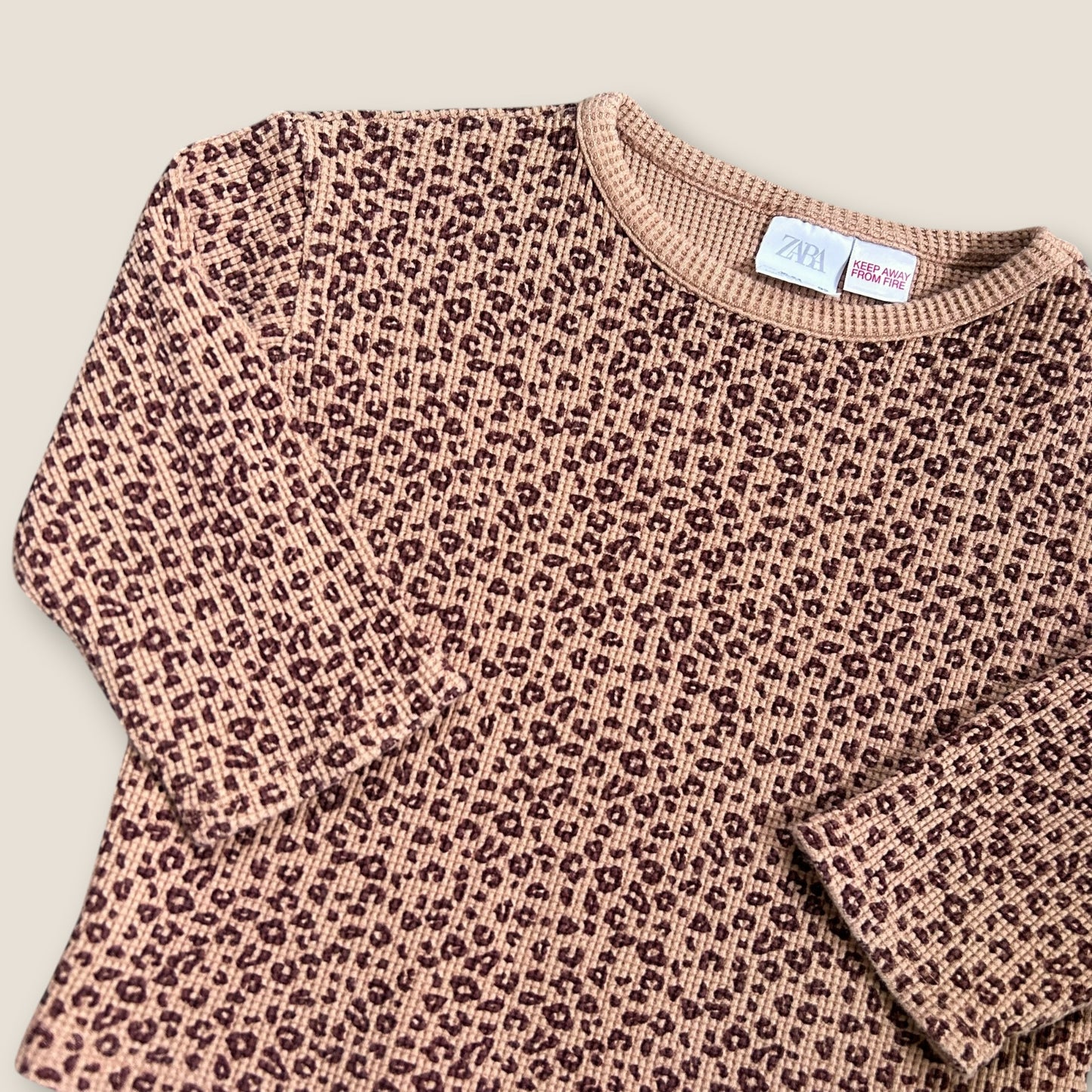 18-24 Months Zara Leopard Print Waffle Knit Top