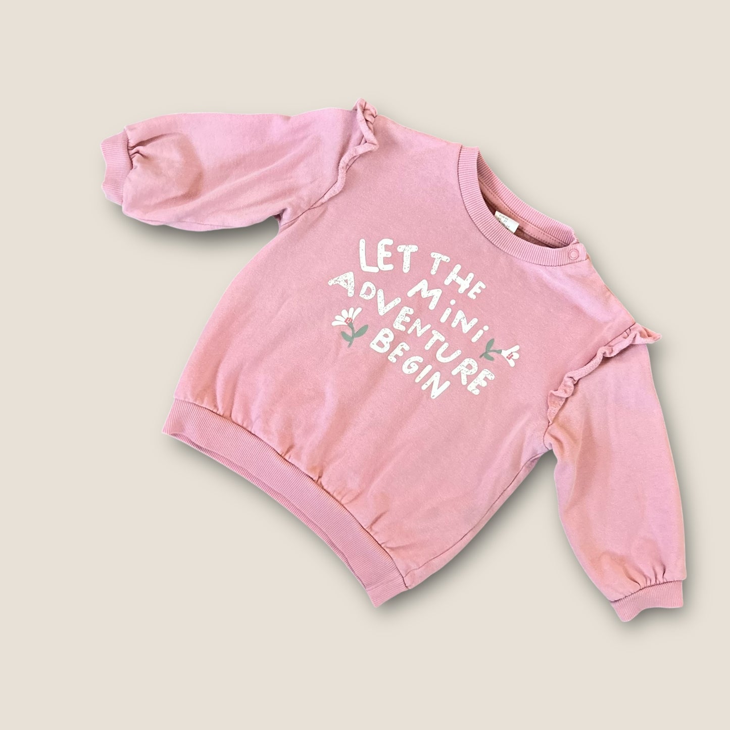 18-24 Months H&M Pink Floral Sweatshirt and Leggings Co Ord Set Outfit