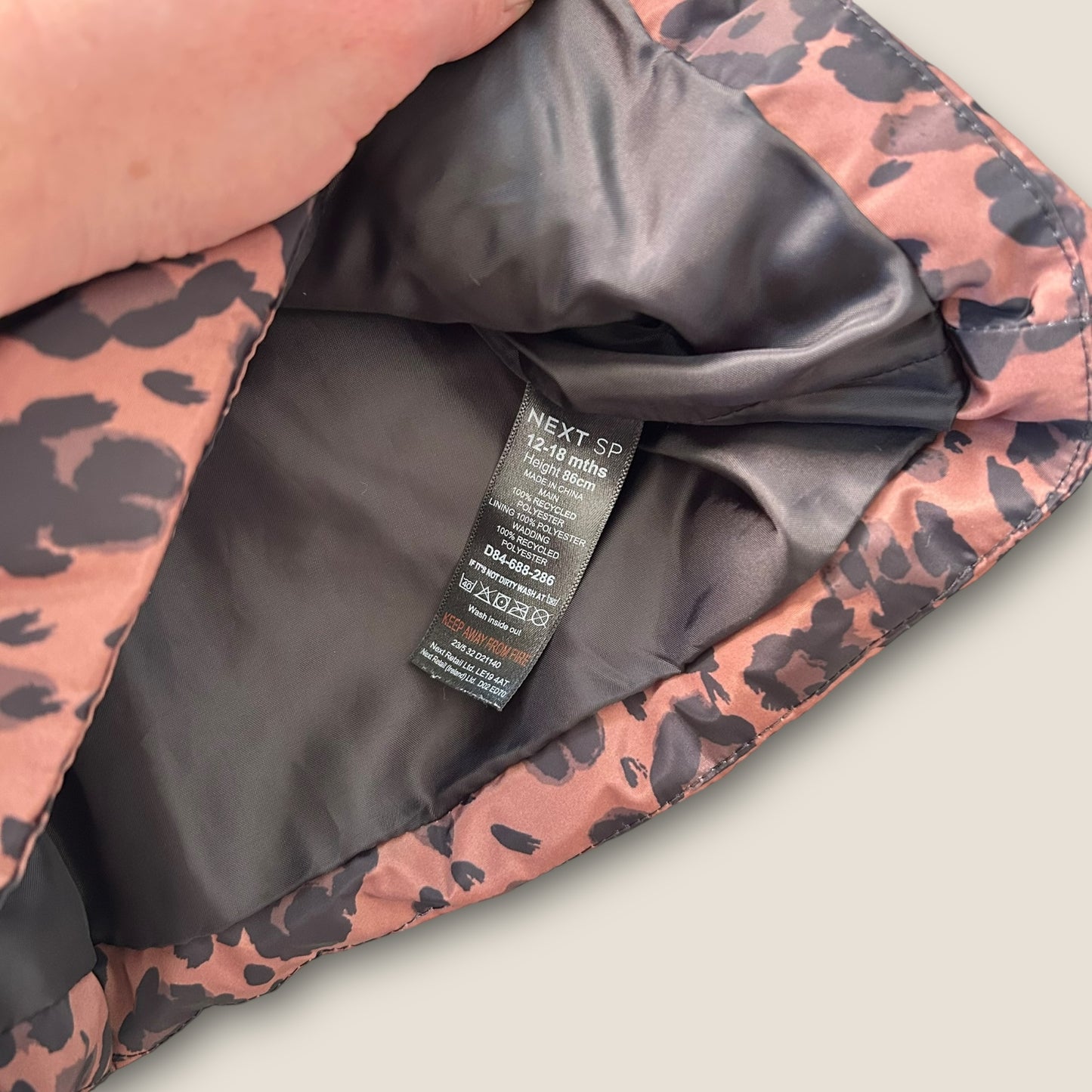 12-18 Months Next Brown Leopard Print Puffer Coat