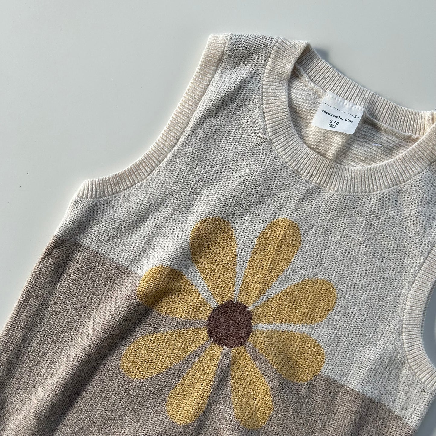 5-6 Years Abercrombie Kids Floral Knitted Jumper Vest New