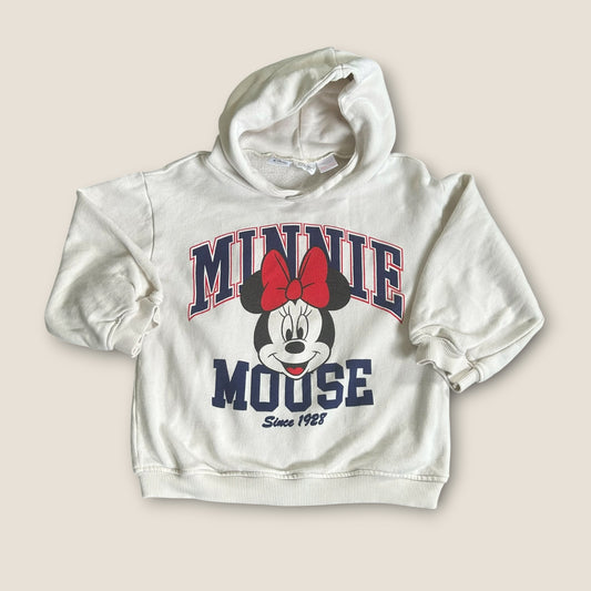 4-5 Years Zara Cream Disney Minnie Mouse Hoodie Sweatshirt