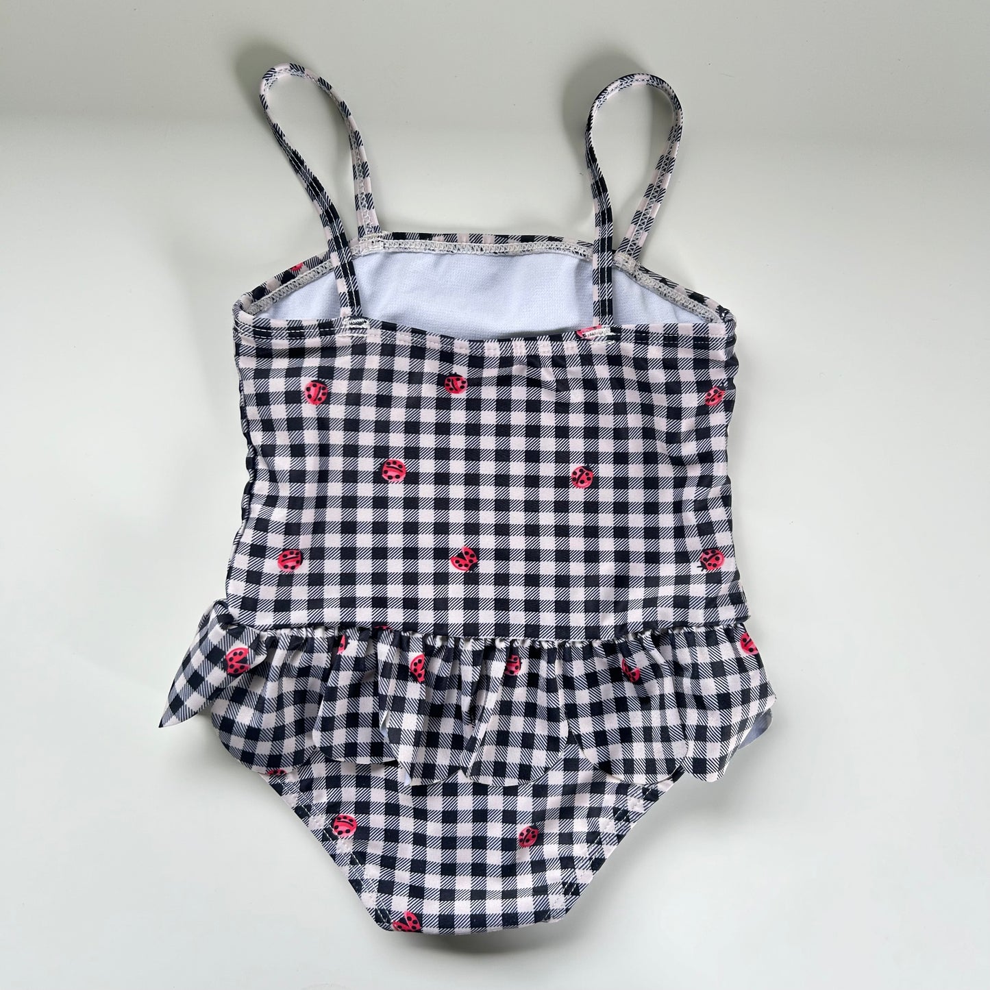 12-18 Months Cath Kidston Black and Beige Gingham Swimming Costume