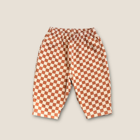12-18 Months Next Orange Beige Checkerboard Wide Fit Trousers