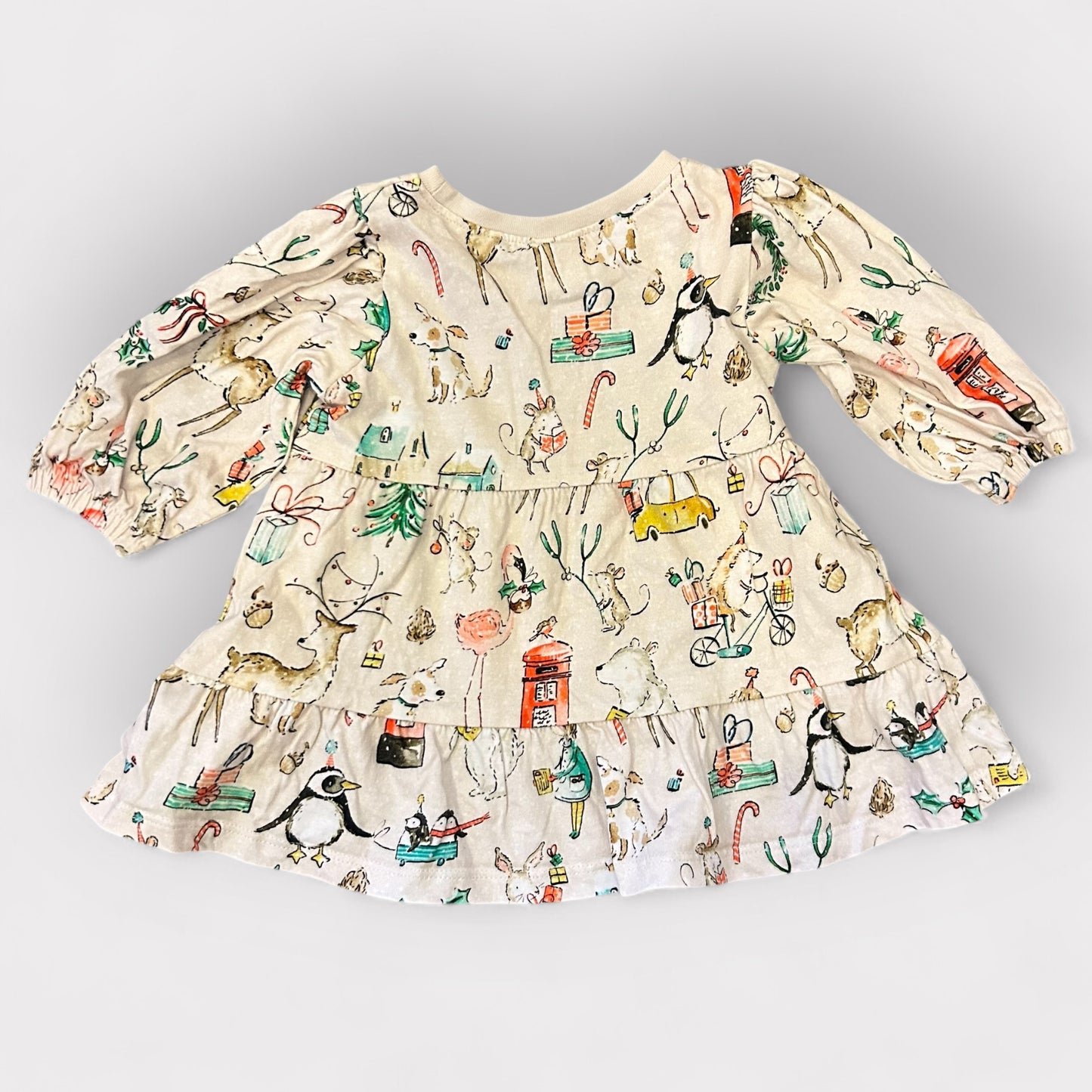 3-6 Months Next Traditional Beige Christmas Jersey Dress