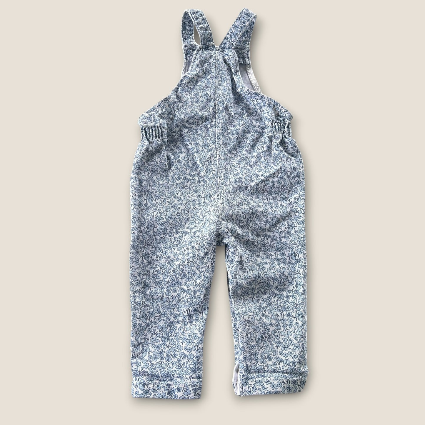 12-18 Months M&S Blue Floral Dungarees Romper Suit