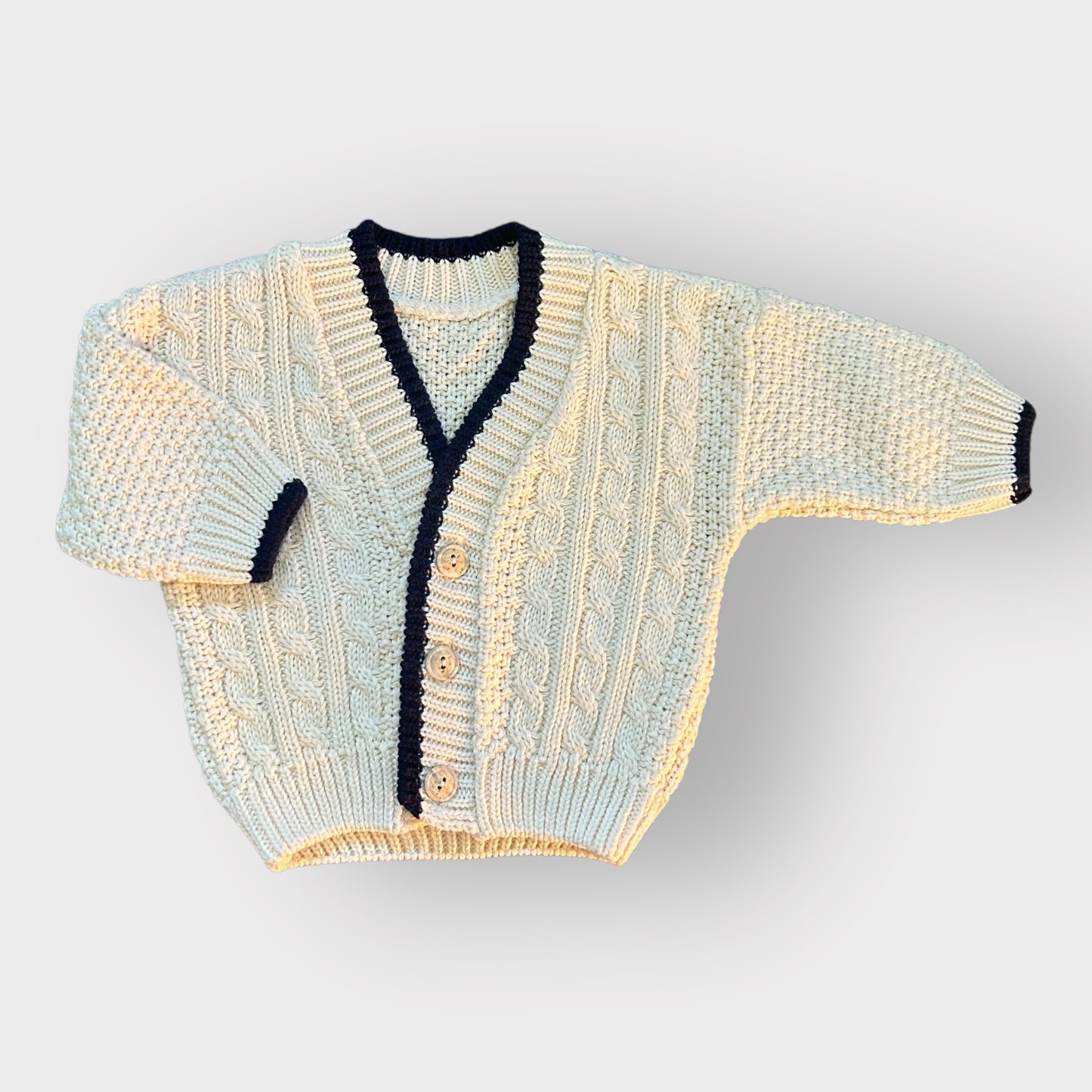 0-3 Months Vintage Mothercare Cream Cable Knit Cardigan