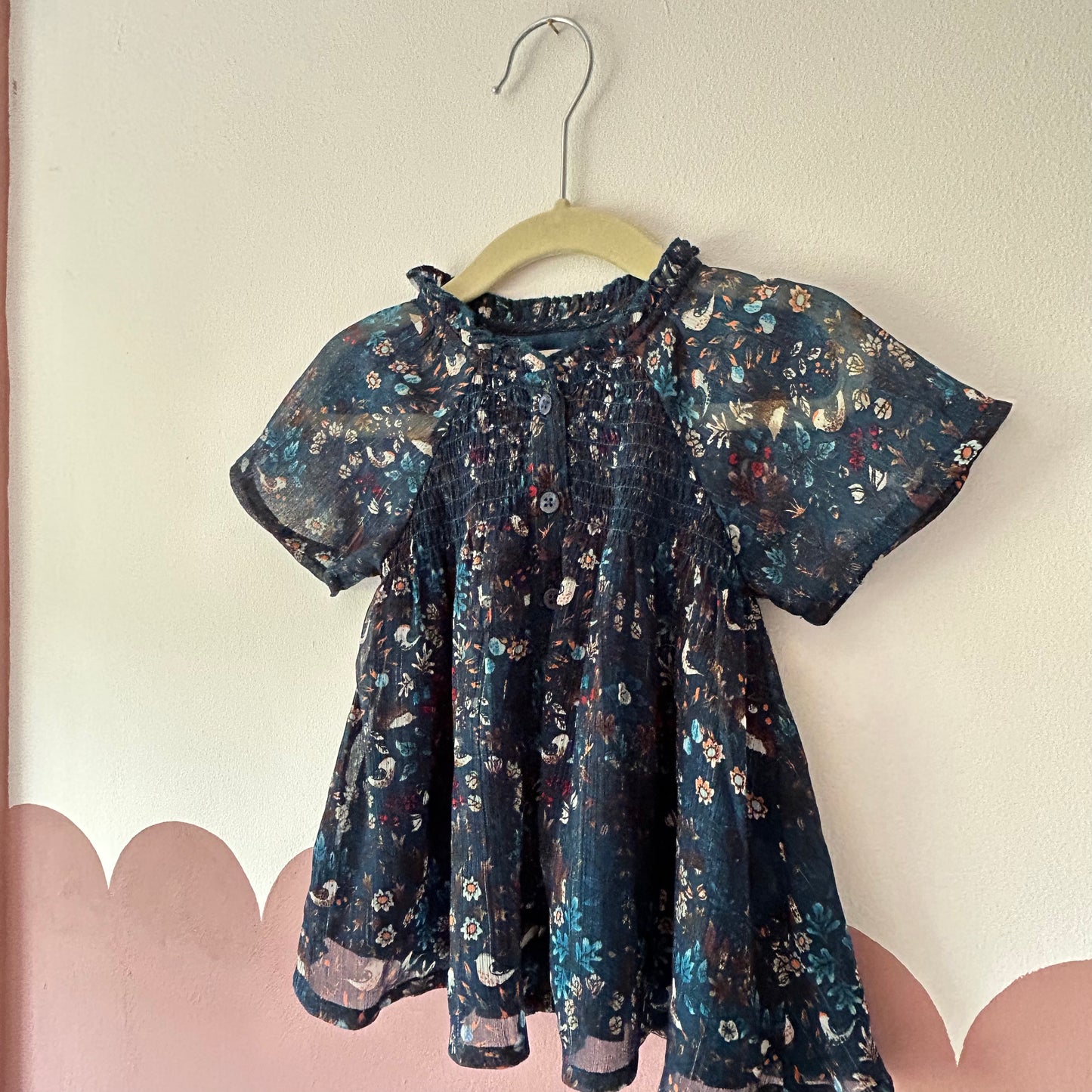 6-9 Months Next Blue Floral Sheer Top