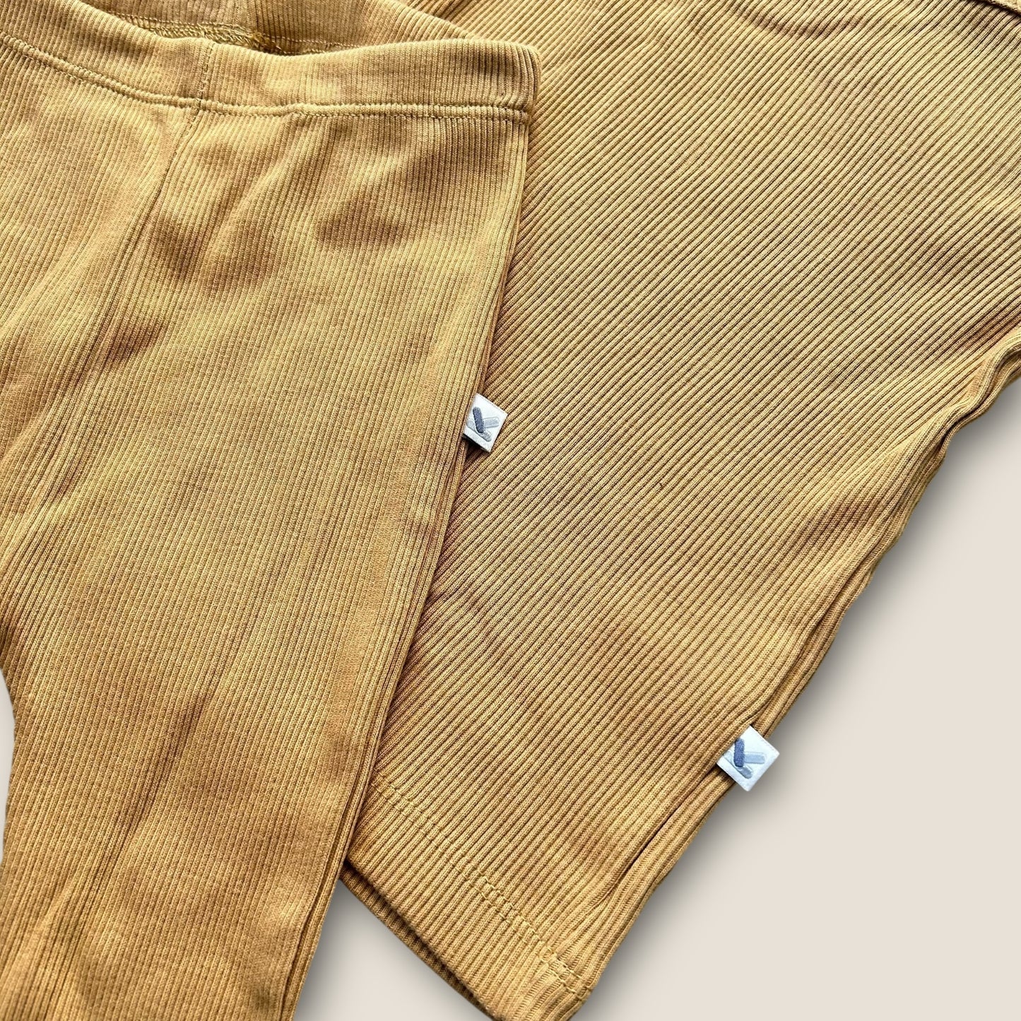 1-2 Years Kidly Mustard Yellow Ribbed Jersey Top and Leggings Co Ord Set New