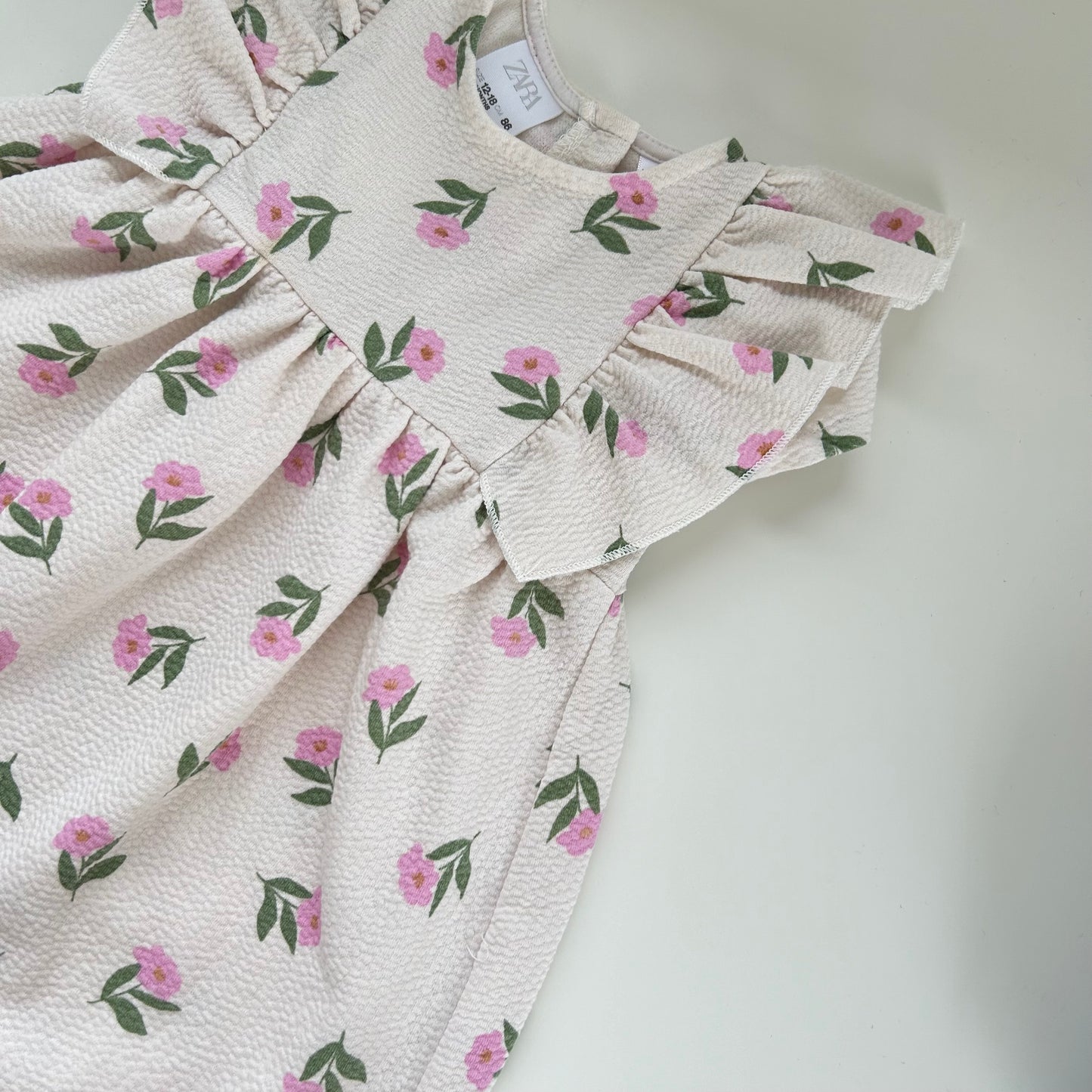 12-18 months Zara pink and beige floral dress