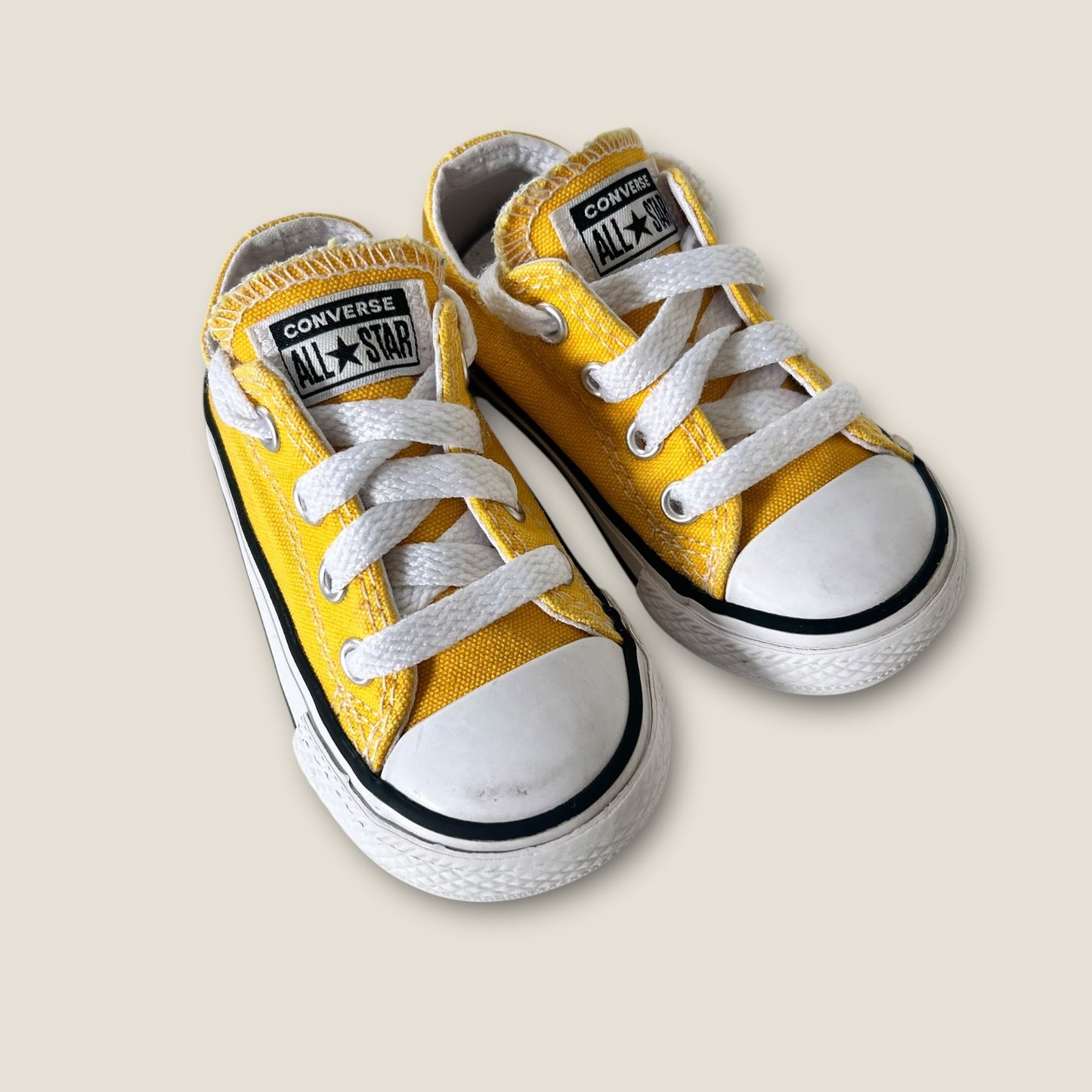 UK Infant Size 5 Mustard Yellow Low Converse Trainers