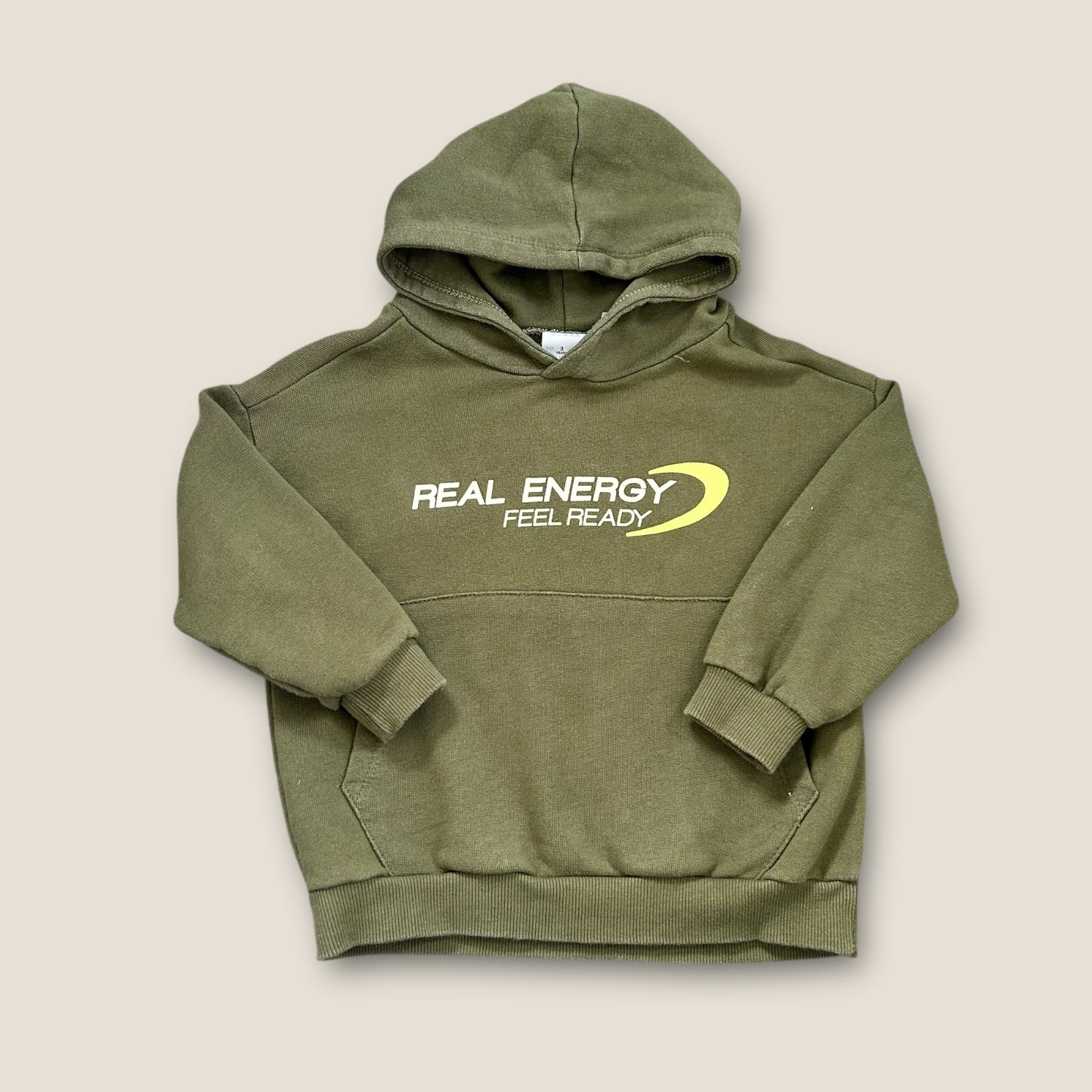 2-3 Years Zara Khaki Green Graphic Printed Sweatshirt Hoodie