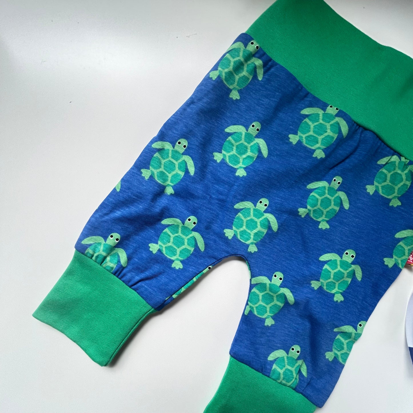 0-3 Months toby tiger Green and Blue Turtle Print Leggings Trousers New