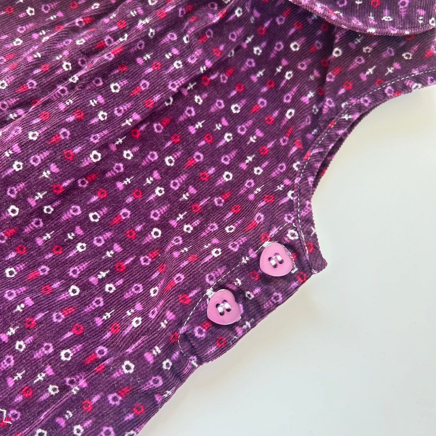 9-12 Months vintage TU purple and pink retro floral pinafore Dress