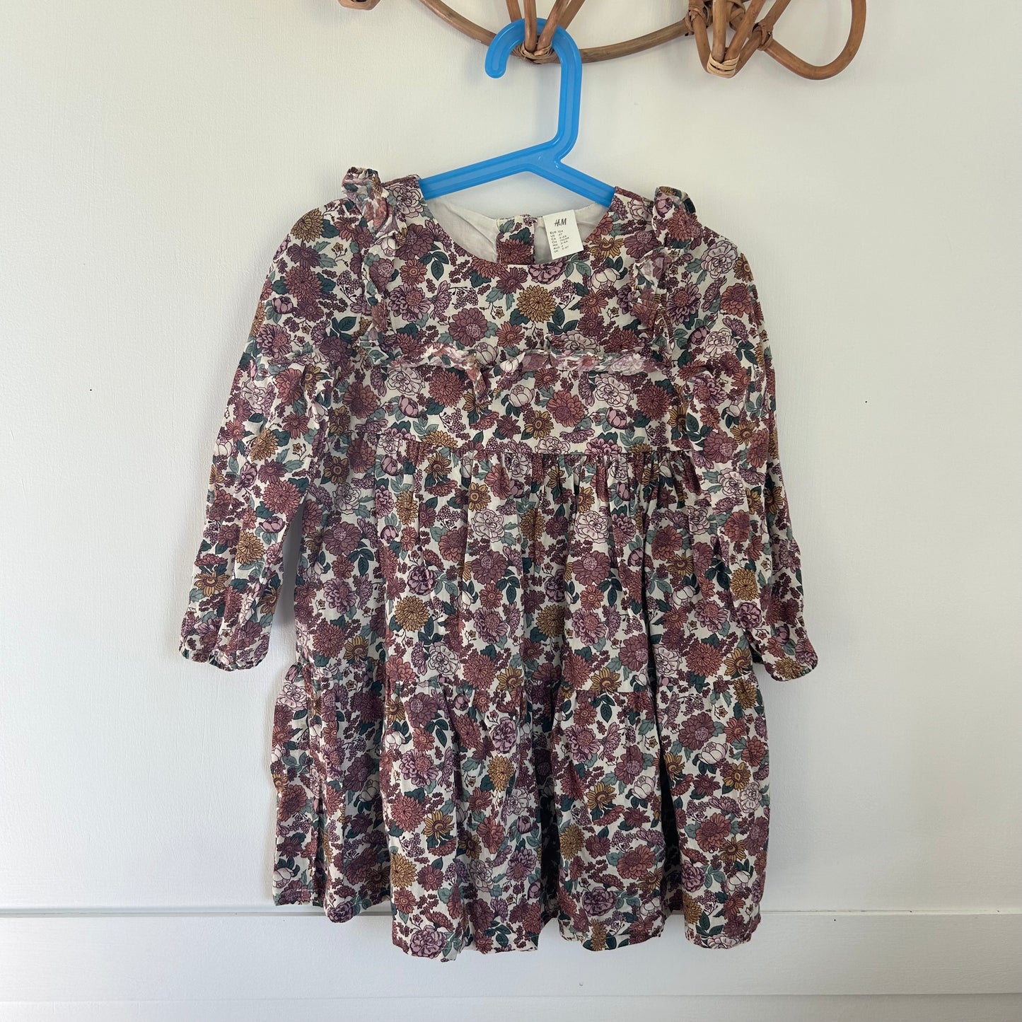 3-4 Years H&M Dark Floral Cotton Dress