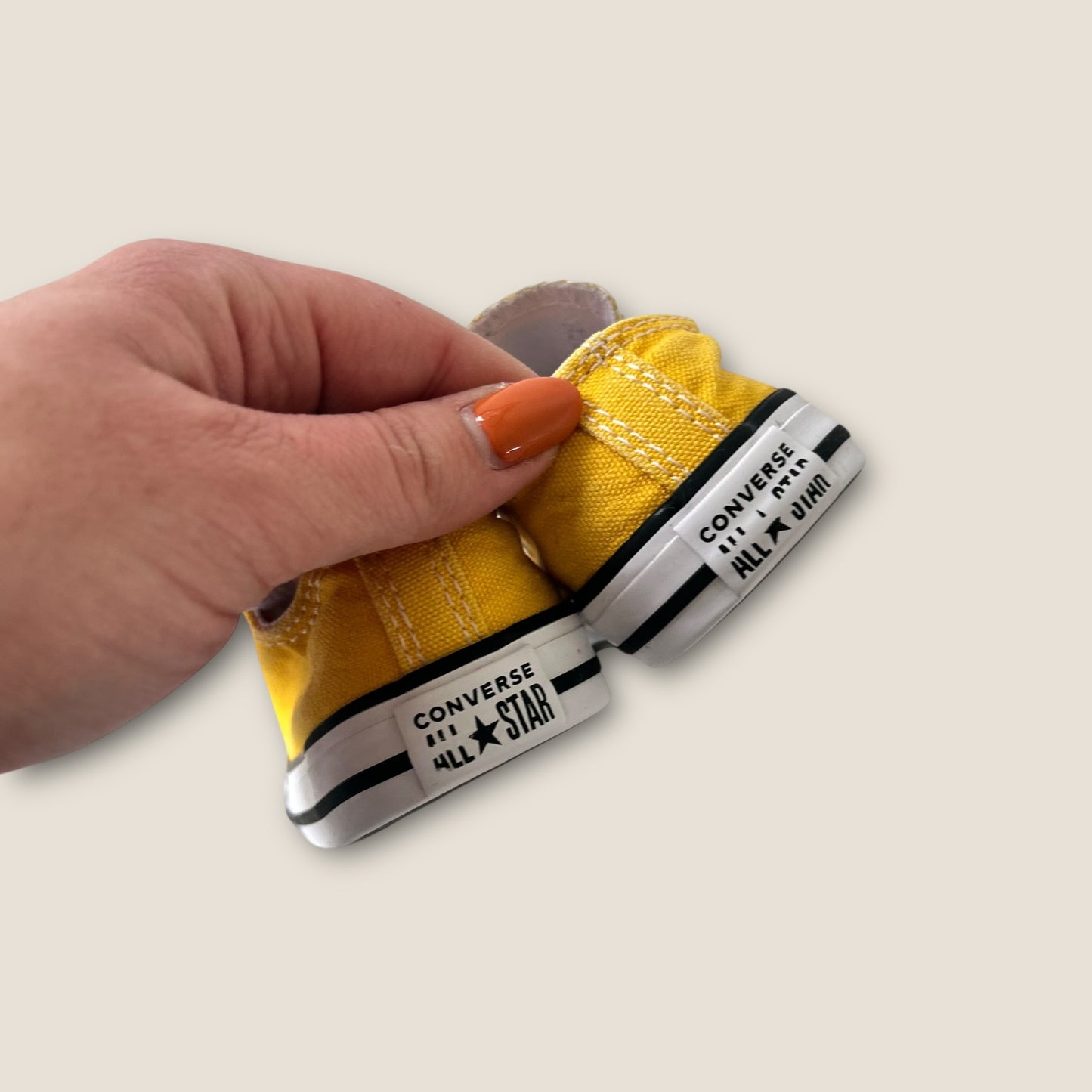 UK Infant Size 5 Mustard Yellow Low Converse Trainers