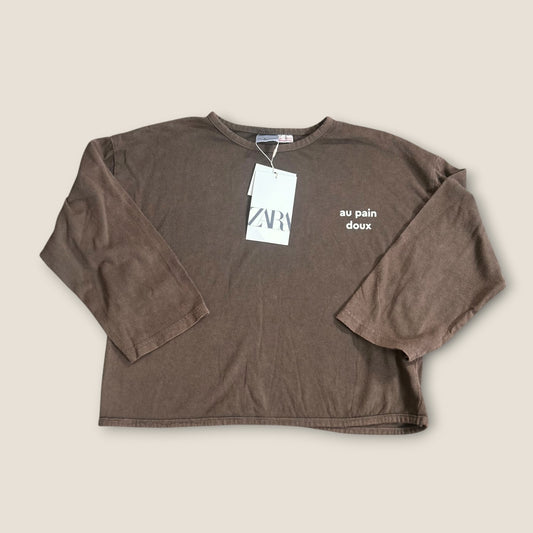 3-4 Years Zara Brown Long Sleeve Jersey Top New